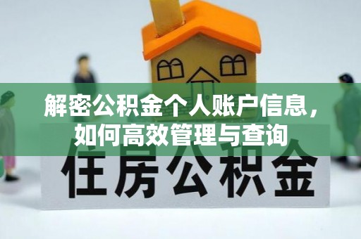 金门解密公积金个人账户信息，如何高效管理与查询